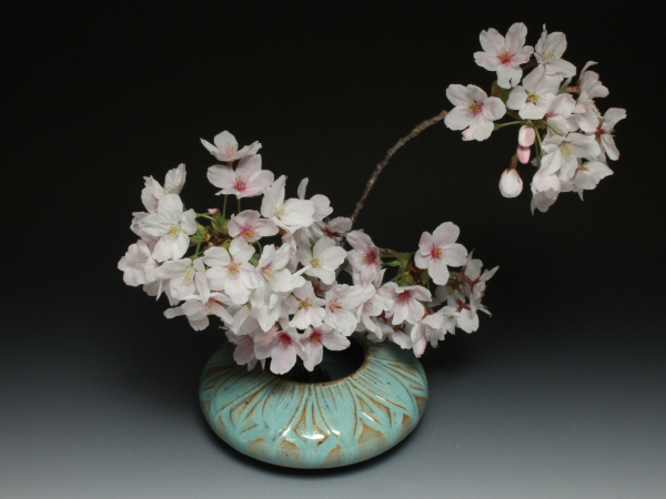 Carved flower design ikebana
