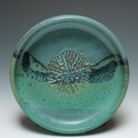 Dipping dish with garlic grater top view shown in Mountain