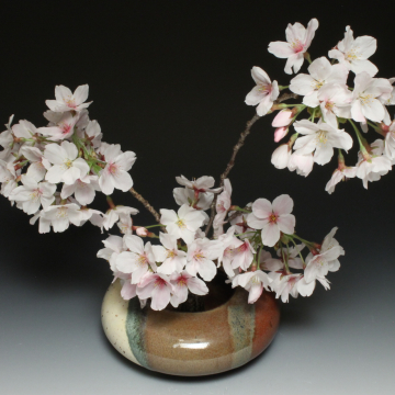 Ikebana Flower arranging pot in Desert Glaze